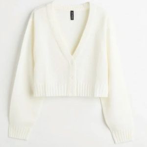 H&M Cream Cropped Cardigan